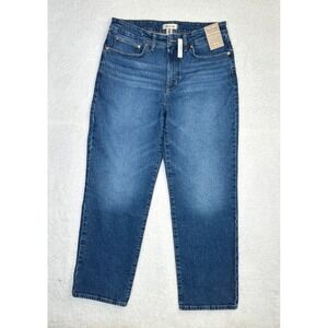 Madewell 90s Straight Jeans High Rise Blue Wash Women's Size 14W--New